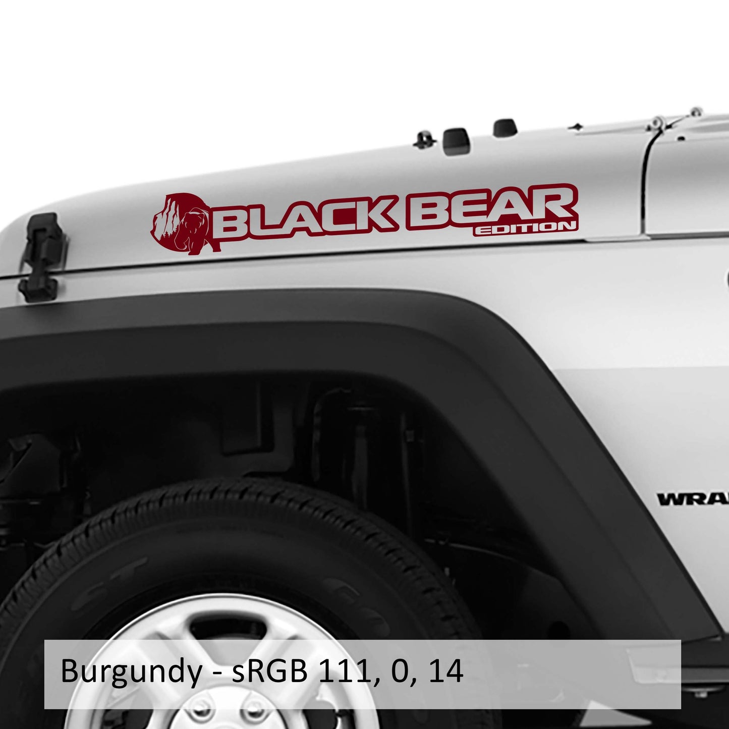 Black Bear Edition Side Hood Vinyl Decal (Pair)