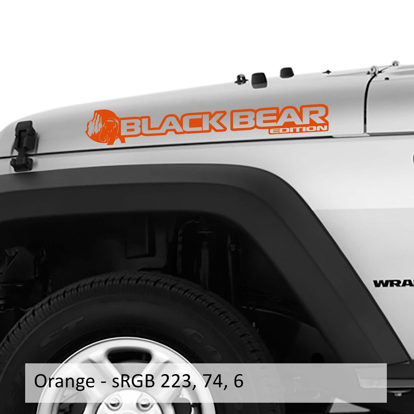 Black Bear Edition Side Hood Vinyl Decal (Pair)