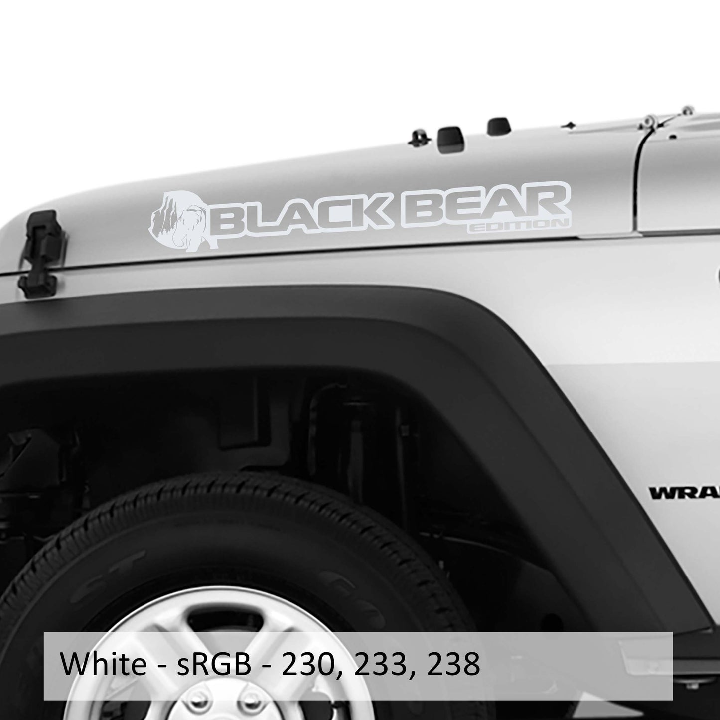 Black Bear Edition Side Hood Vinyl Decal (Pair)