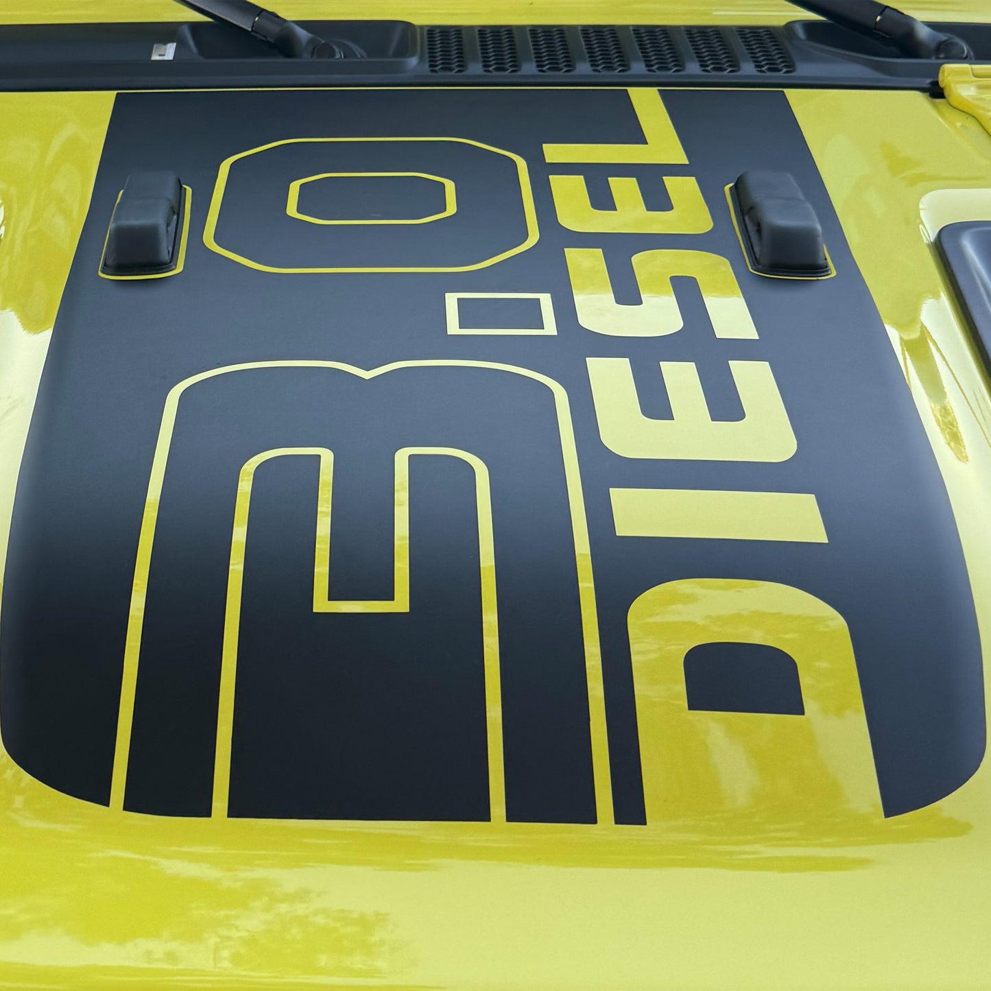 JL/JT Power Dome 3.0 Diesel Center Hood Graphic Decal - Fits 2018+ Jeep Wrangler JL and Gladiator JT Rubicon