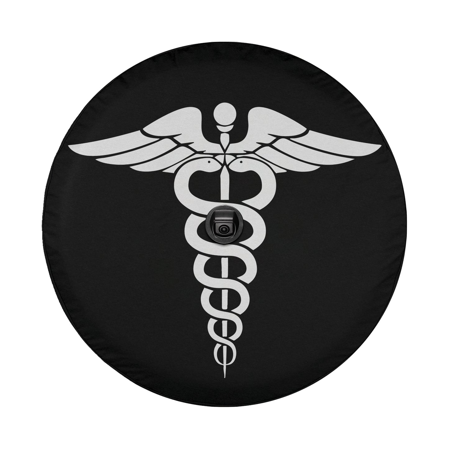 Caduceus Medical Symbol Spare Tire Cover With Backup Camera Hole