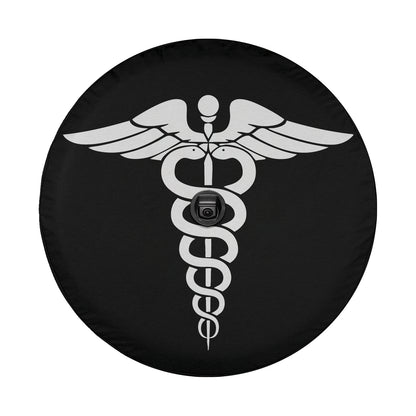 Caduceus Medical Symbol Spare Tire Cover With Backup Camera Hole