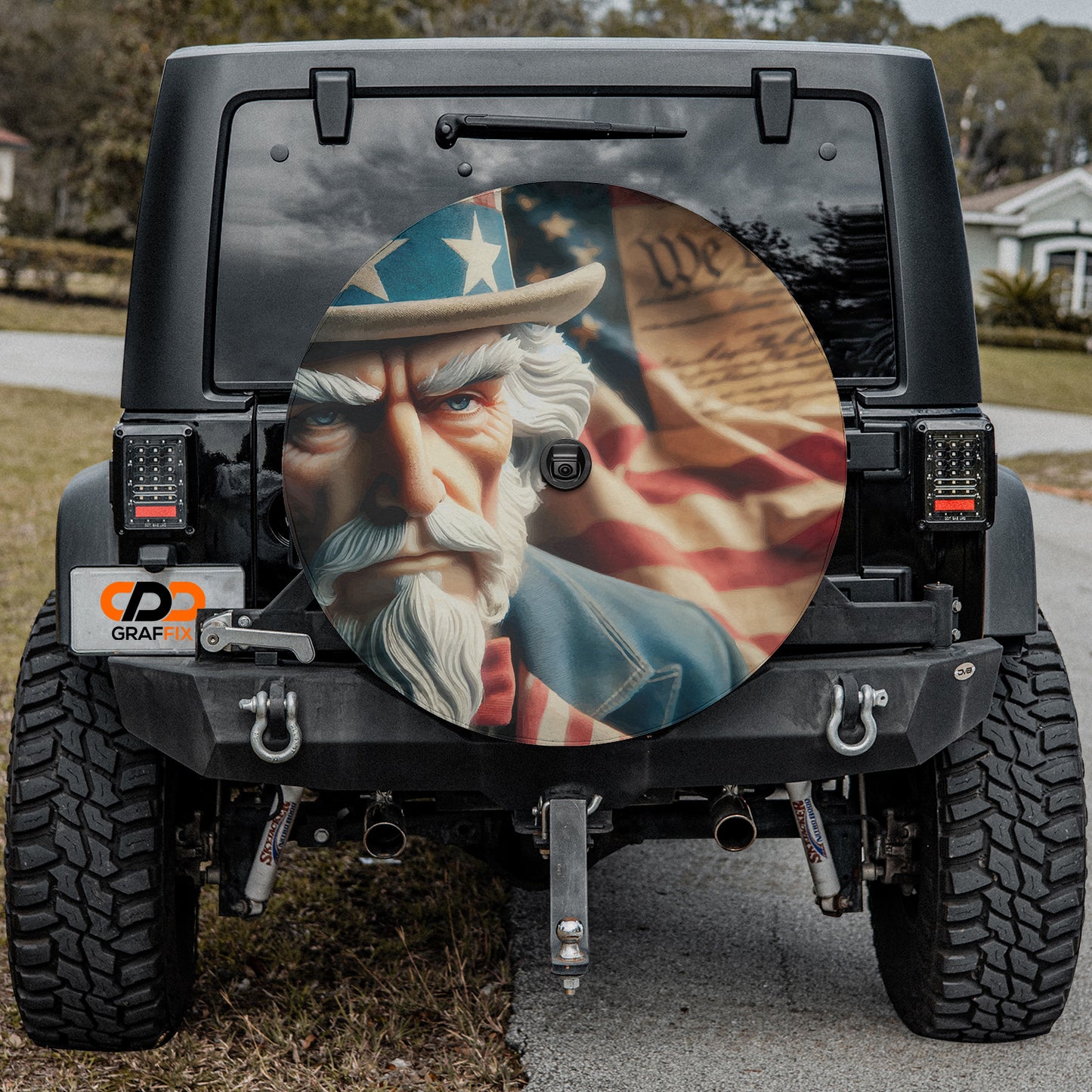Constitution Keeper Spare Tire Cover With Backup Camera Hole
