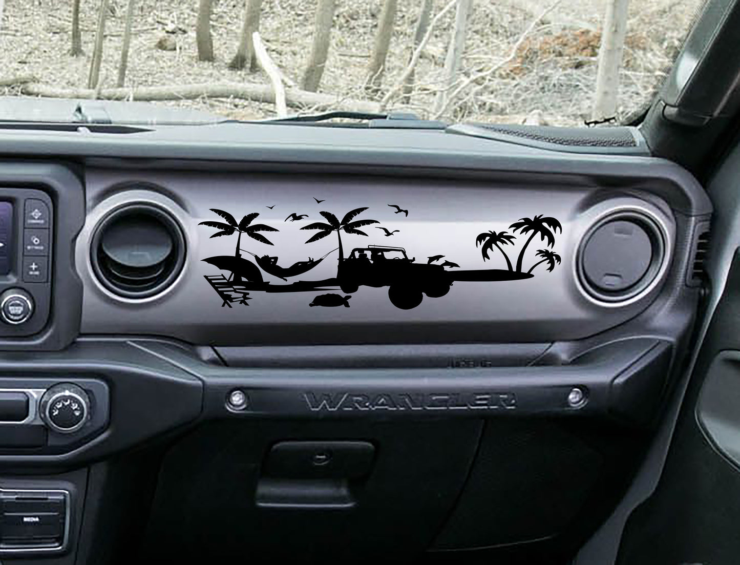 JL/JT Dashboard Beach Scene Vinyl Decal  - Fits 2018+ Jeep Wrangler JL/Jeep Gladiator JT