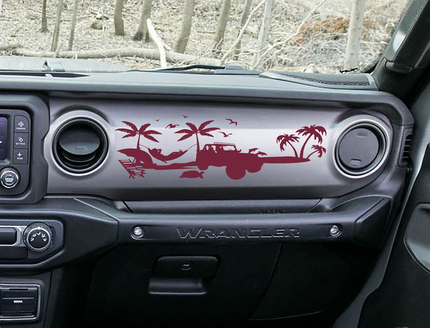 JL/JT Dashboard Beach Scene Vinyl Decal  - Fits 2018+ Jeep Wrangler JL/Jeep Gladiator JT