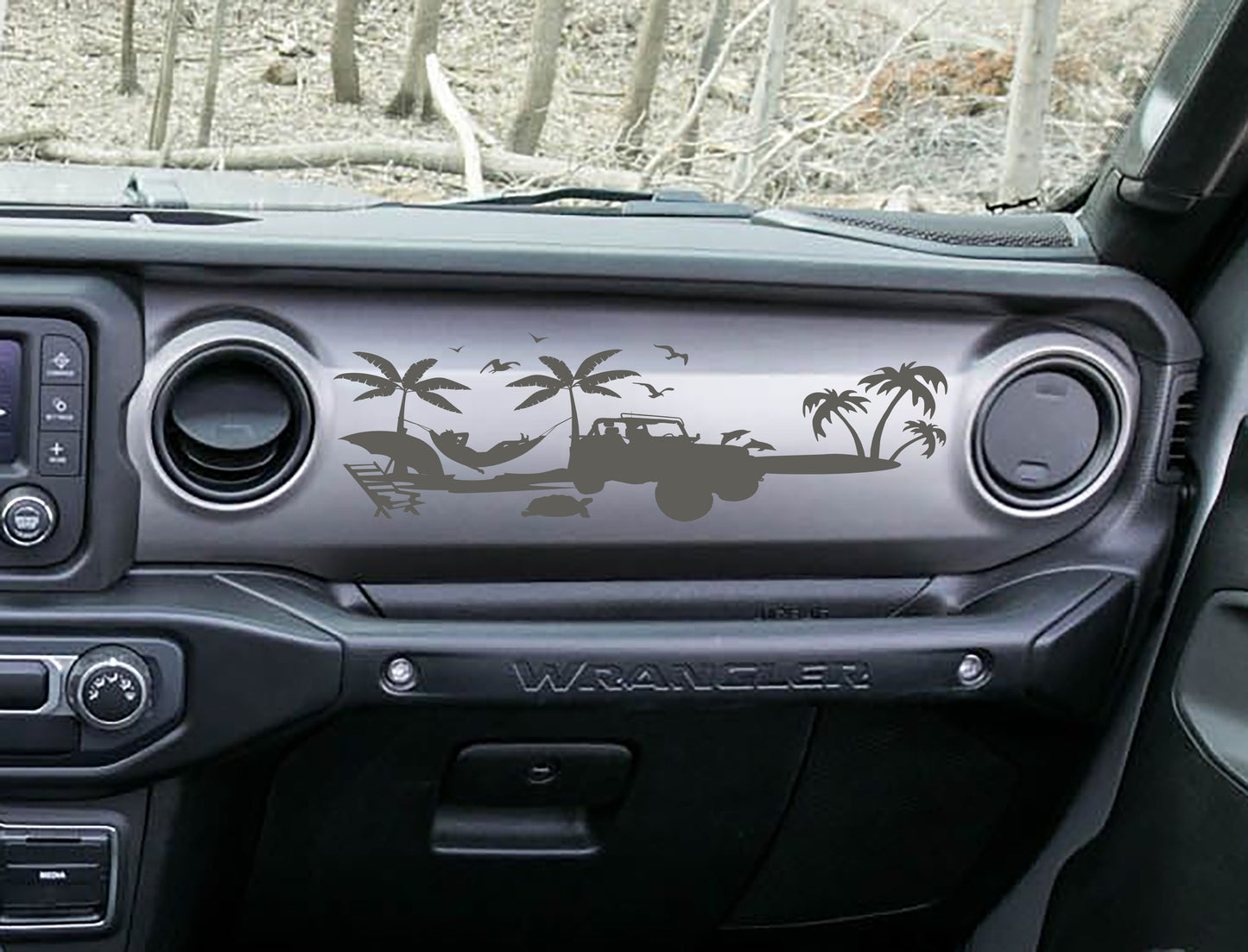 JL/JT Dashboard Beach Scene Vinyl Decal  - Fits 2018+ Jeep Wrangler JL/Jeep Gladiator JT