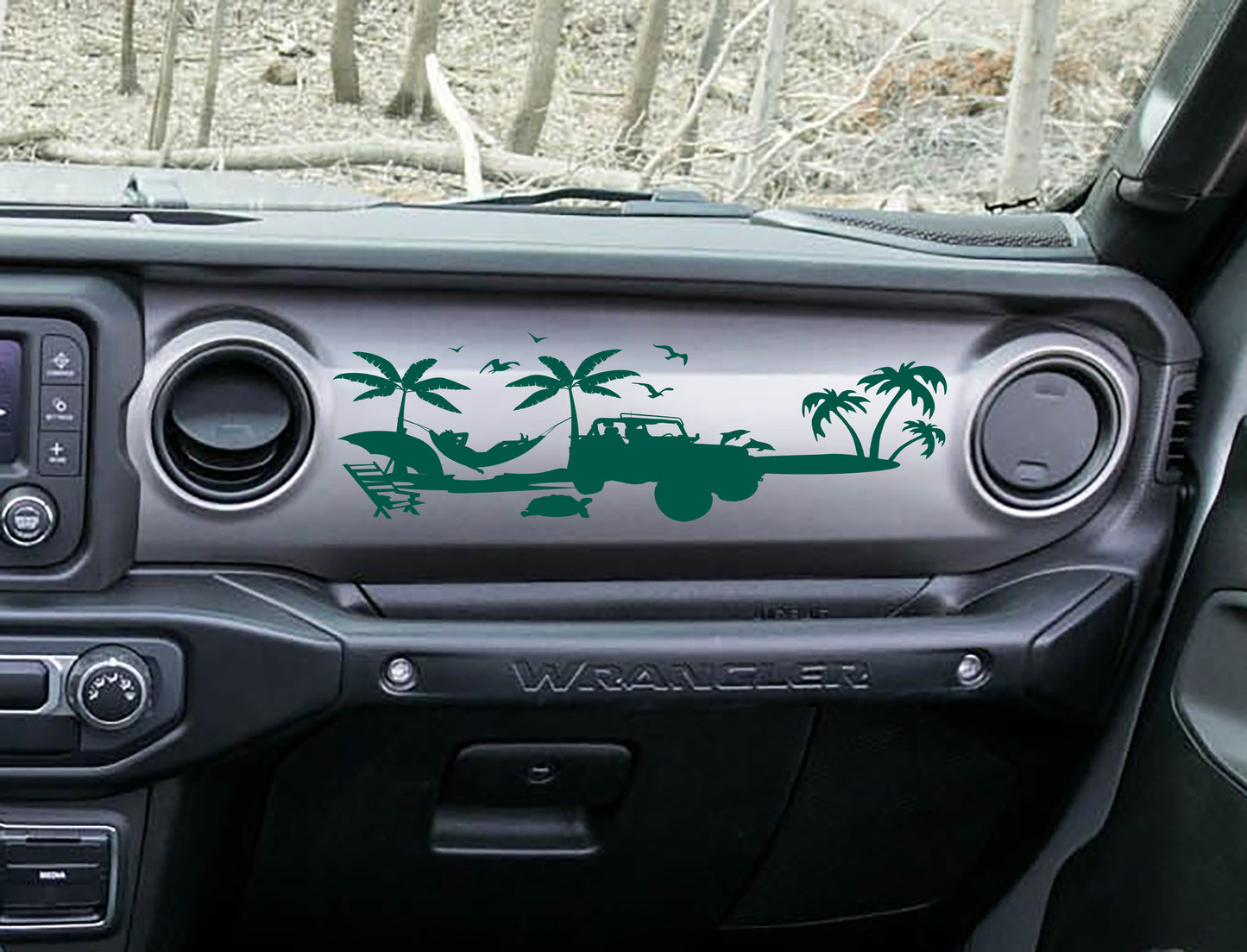 JL/JT Dashboard Beach Scene Vinyl Decal  - Fits 2018+ Jeep Wrangler JL/Jeep Gladiator JT