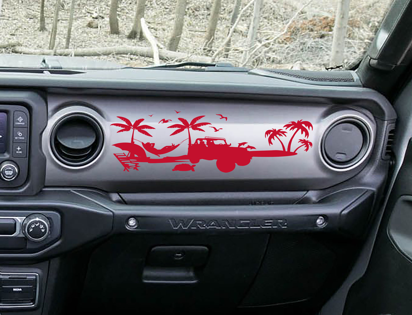 JL/JT Dashboard Beach Scene Vinyl Decal  - Fits 2018+ Jeep Wrangler JL/Jeep Gladiator JT