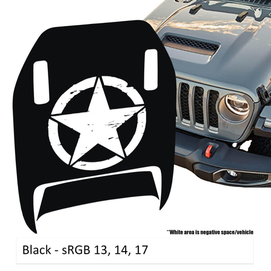 Distressed Alpha Romeo Clawed Foot Hood Decal - Fits 2018+ Wrangler JL Gladiator JT Mojave/392
