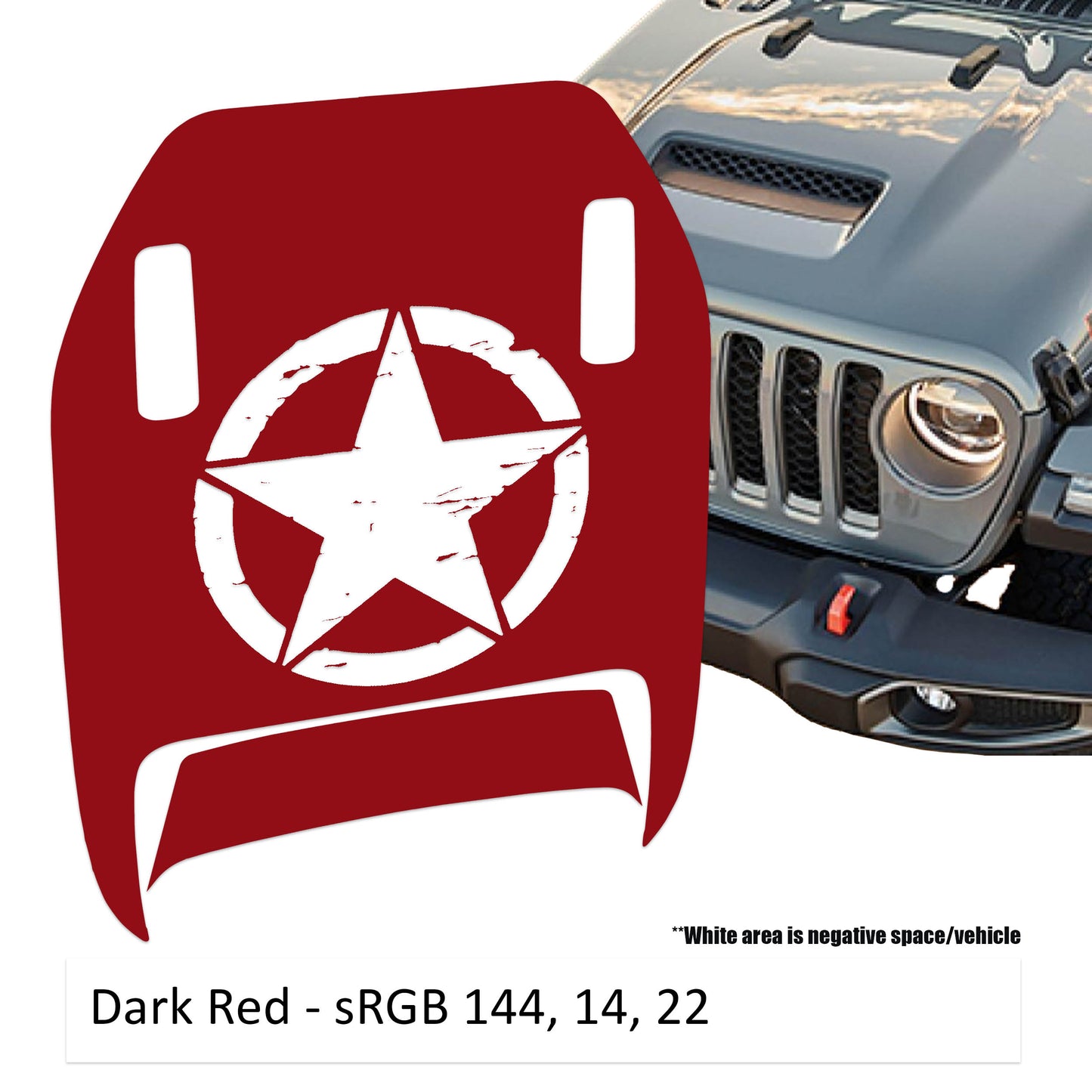 Distressed Alpha Romeo Clawed Foot Hood Decal - Fits 2018+ Wrangler JL Gladiator JT Mojave/392