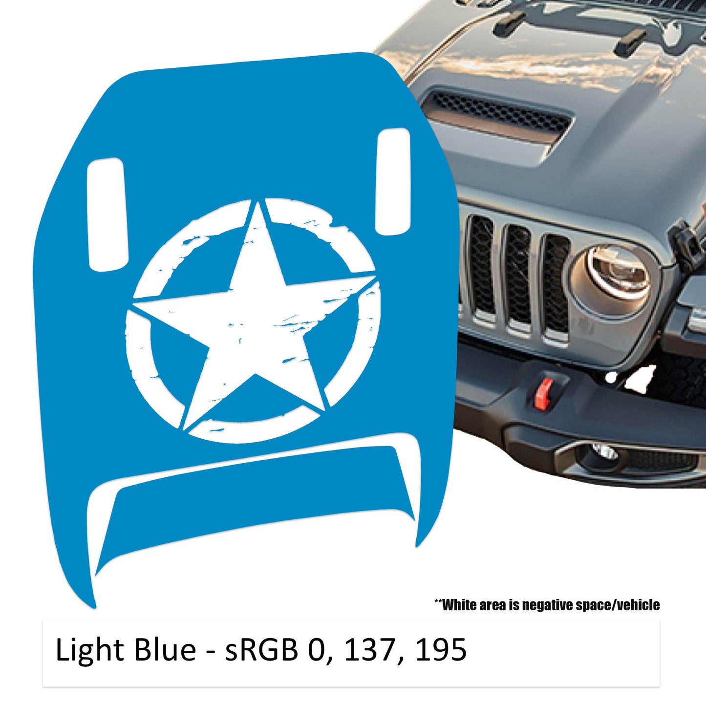 Distressed Alpha Romeo Clawed Foot Hood Decal - Fits 2018+ Wrangler JL Gladiator JT Mojave/392