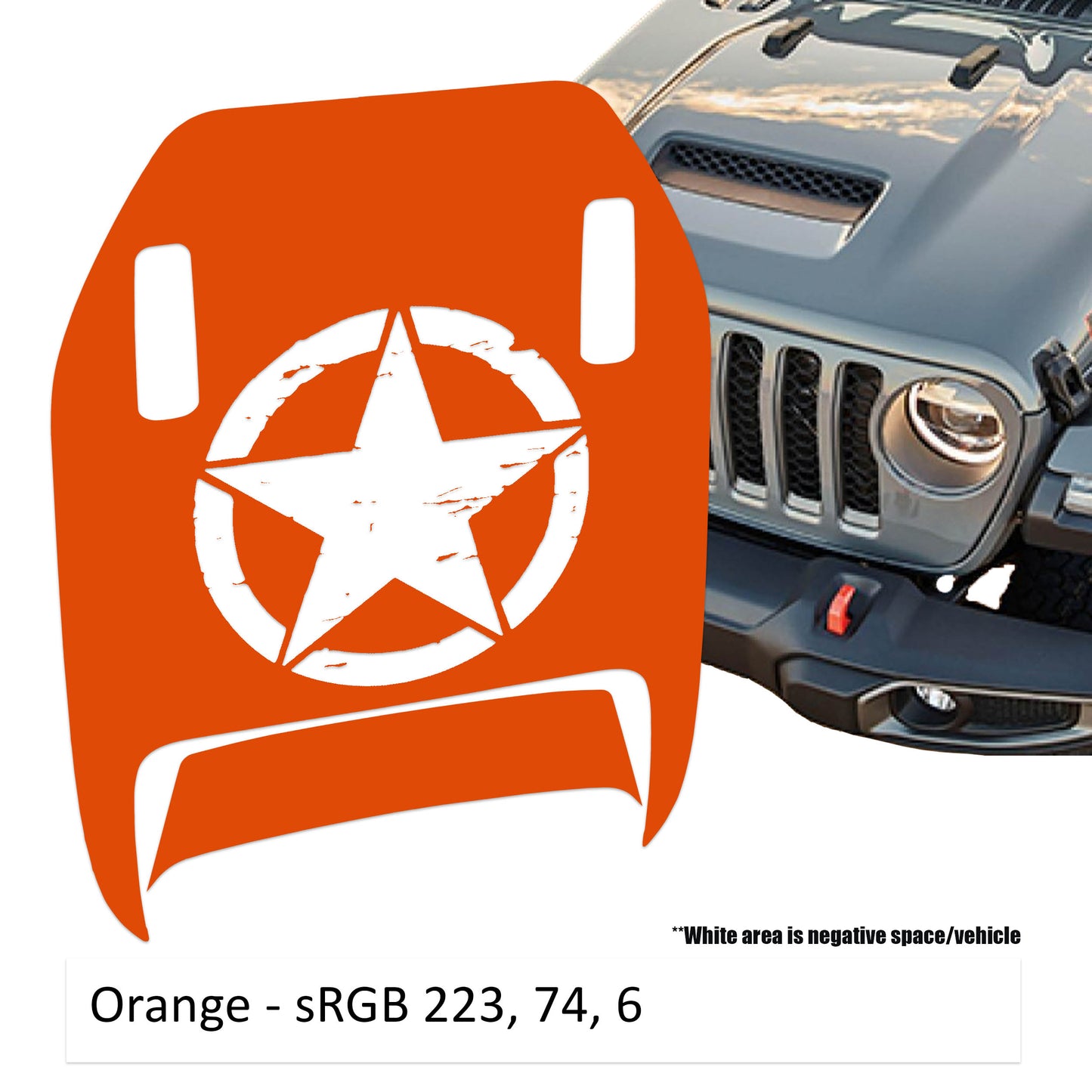 Distressed Alpha Romeo Clawed Foot Hood Decal - Fits 2018+ Wrangler JL Gladiator JT Mojave/392