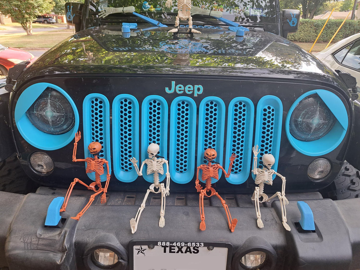 Cybernetic Eyeball Round Headlight Overlay Graphics Kit Vinyl Decal Cover 2 Piece Set