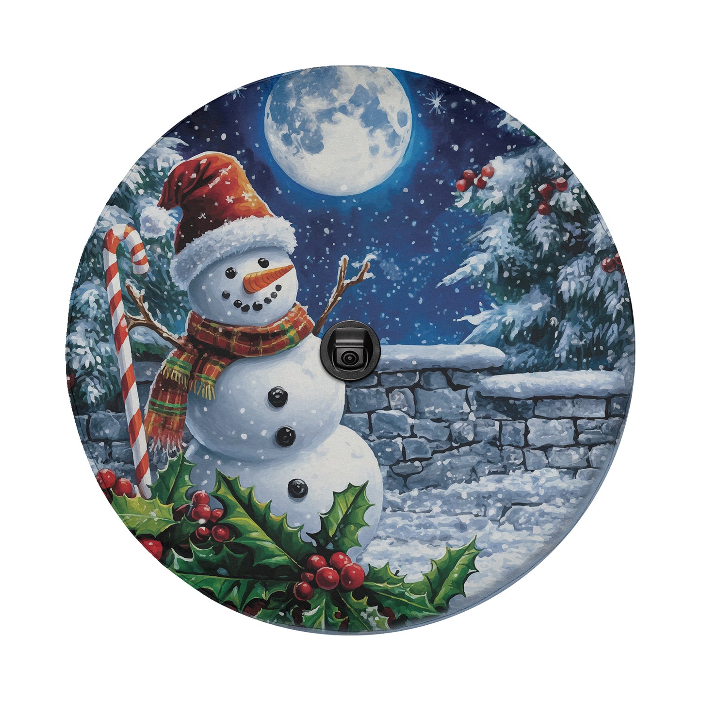 Frosty’s Midnight Cheer Spare Tire Cover With Backup Camera Hole