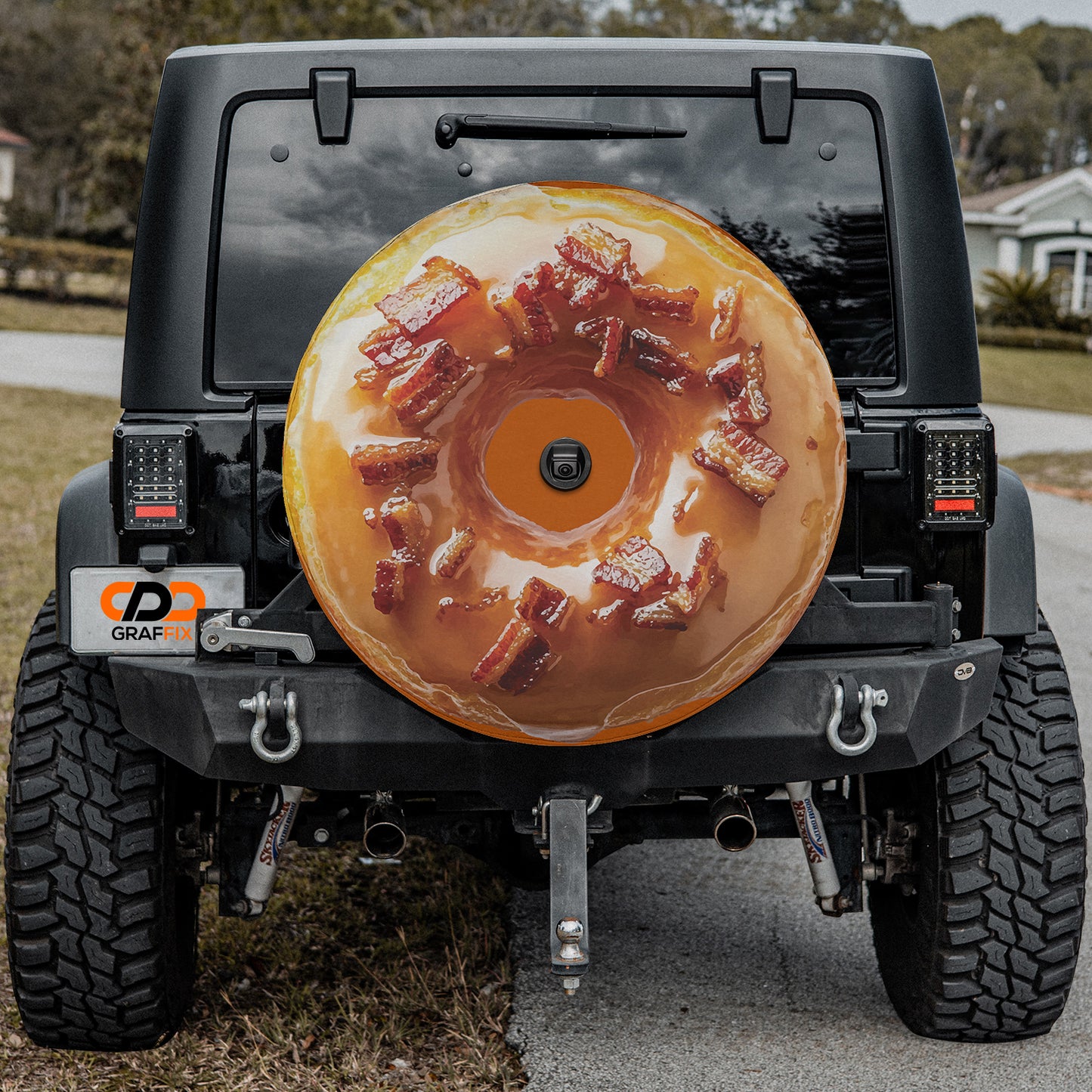 Glazed Maple Bacon Donut Spare Tire Cover