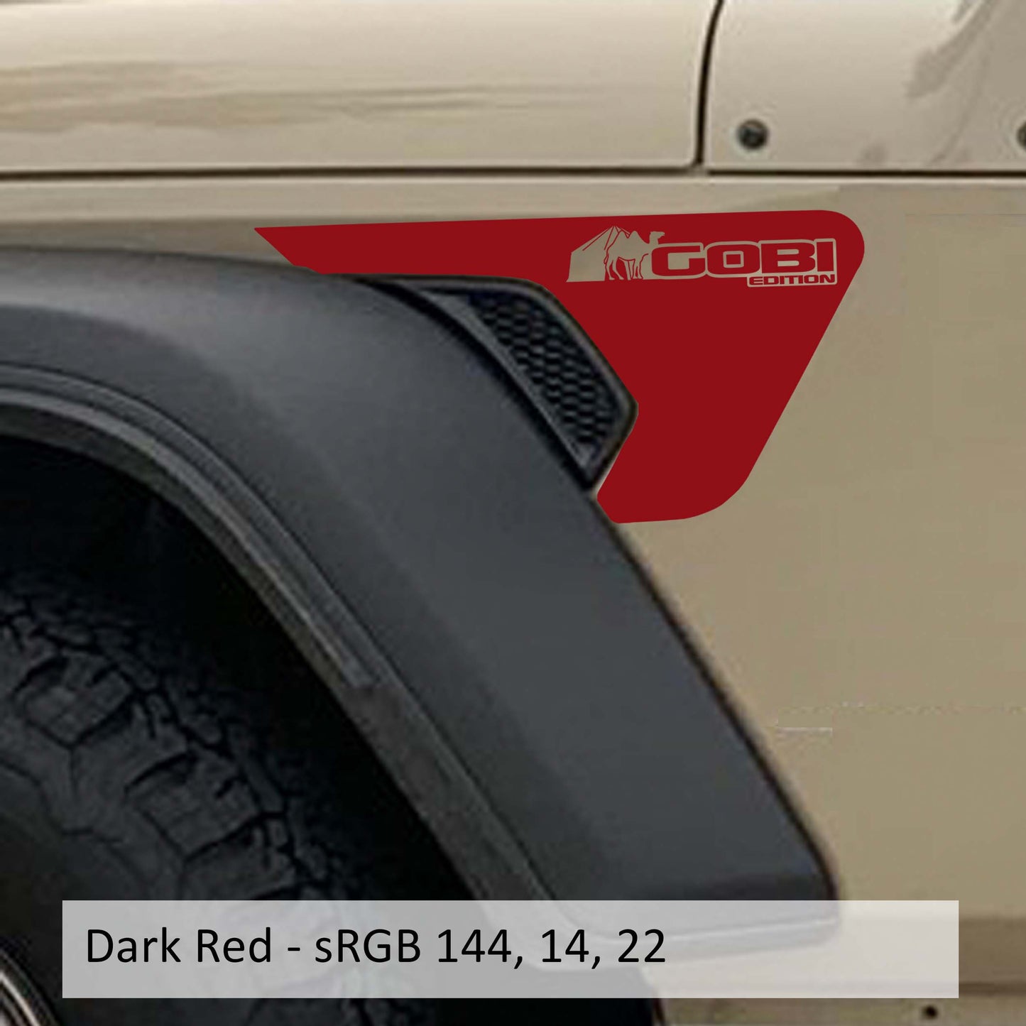 Gobi Edition Fender Vent Vinyl Transfer Decal - Fits Jeep Wrangler JL/Jeep Gladiator JT 2018+