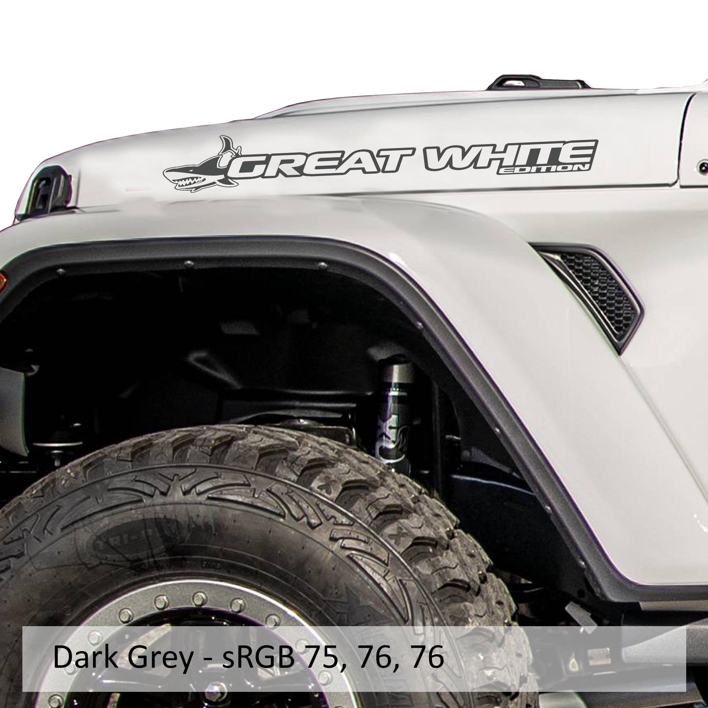 Great White Edition Side Hood Decal Set (Pair)