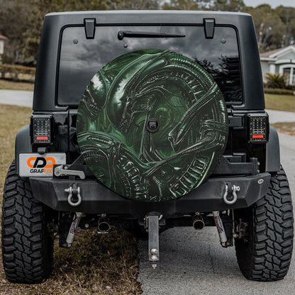 Alien Lifeform Spare Tire Cover With Backup Camera Hole