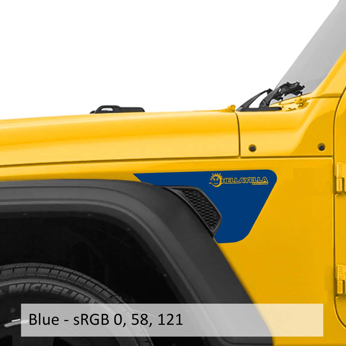 HellaYella Edition Fender Vent Vinyl Transfer Decal - Fits Jeep Wrangler JL/Jeep Gladiator JT 2018+