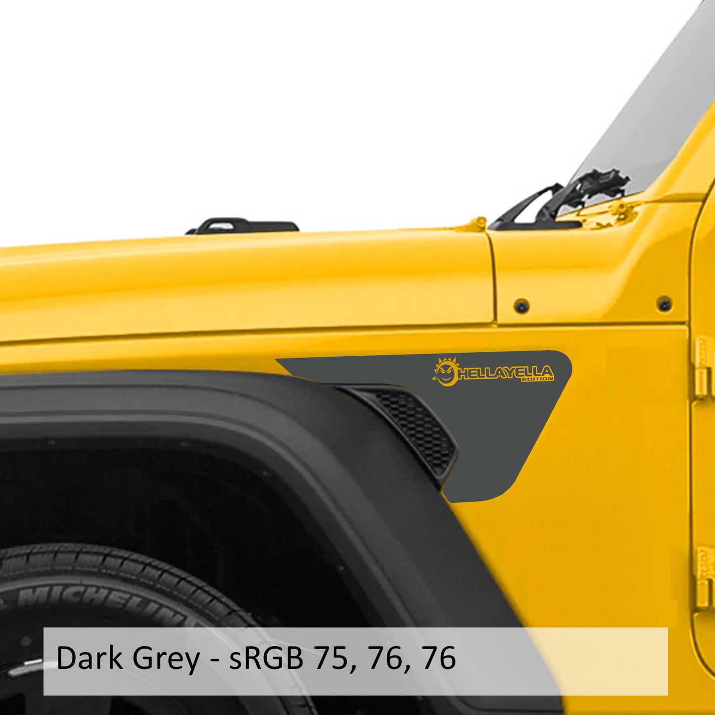 HellaYella Edition Fender Vent Vinyl Transfer Decal - Fits Jeep Wrangler JL/Jeep Gladiator JT 2018+
