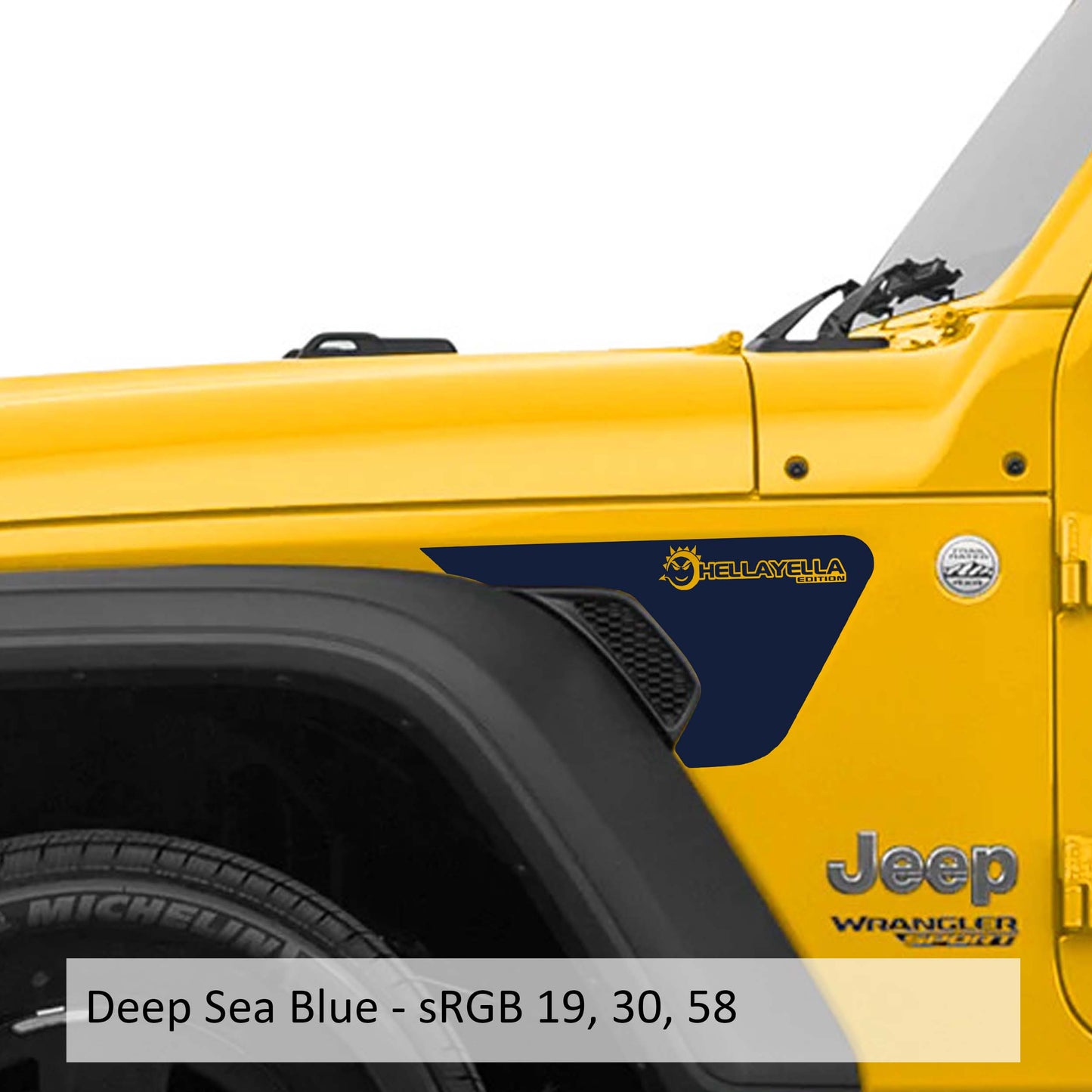 HellaYella Edition Fender Vent Vinyl Transfer Decal - Fits Jeep Wrangler JL/Jeep Gladiator JT 2018+