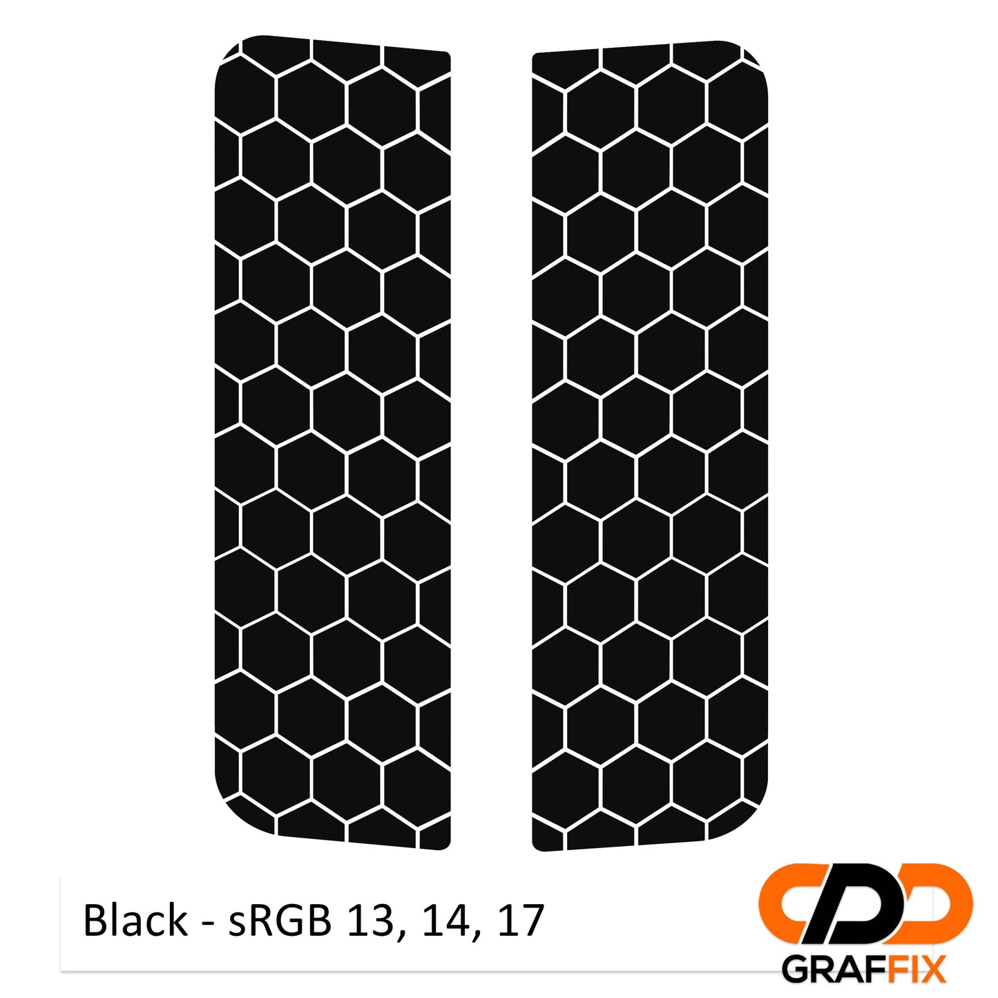 Honeycomb Hex Mesh Pattern Side Window Vinyl Decal Set - Fits  2006-2017 Jeep Wrangler JKU Models