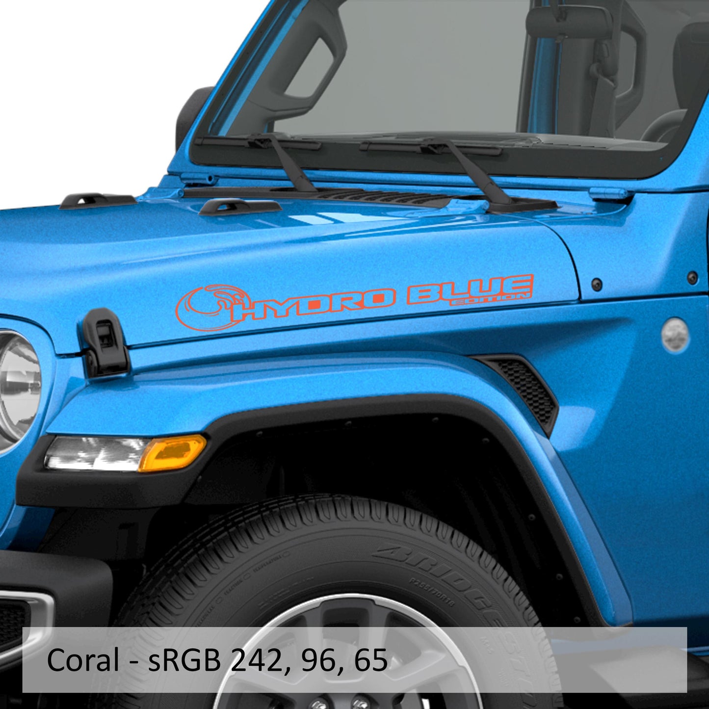 Hydro Blue Edition Side Hood Decal Set (Pair)