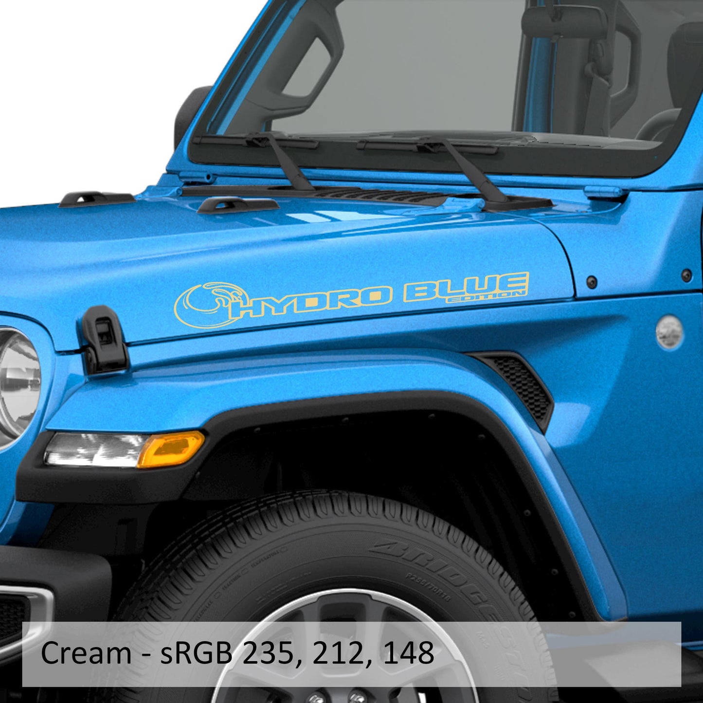 Hydro Blue Edition Side Hood Decal Set (Pair)