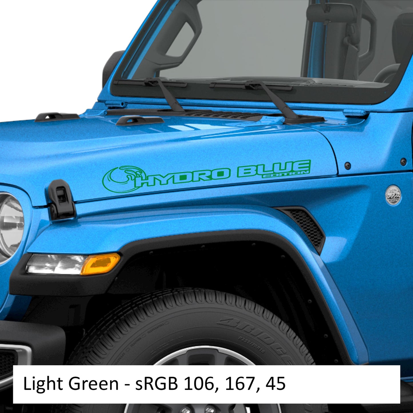 Hydro Blue Edition Side Hood Decal Set (Pair)