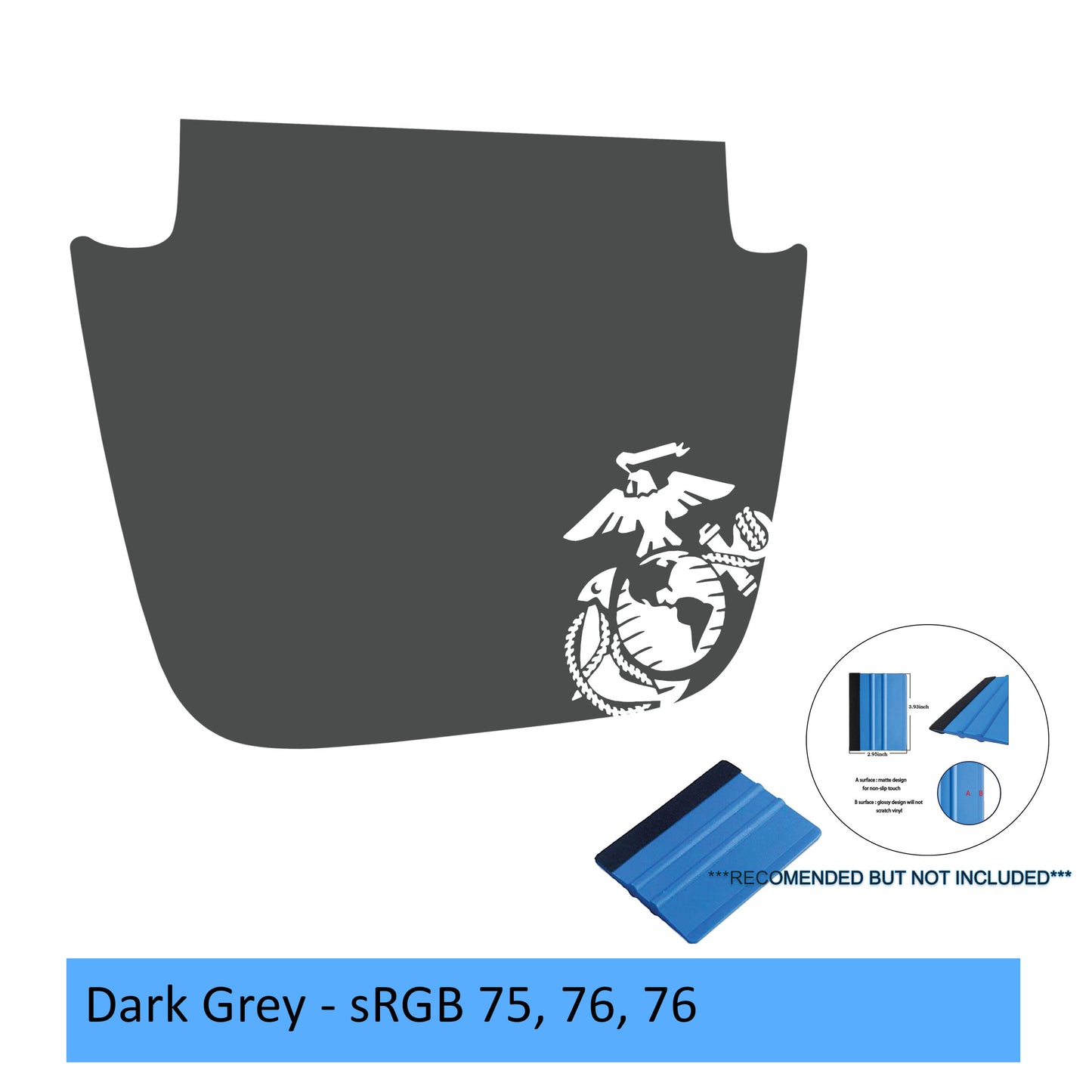 US Marine EGA Blackout Hood Vinyl Decal - Fit for 2018+ JL/JT Sport/Sahara/Overland/Willys Hoods