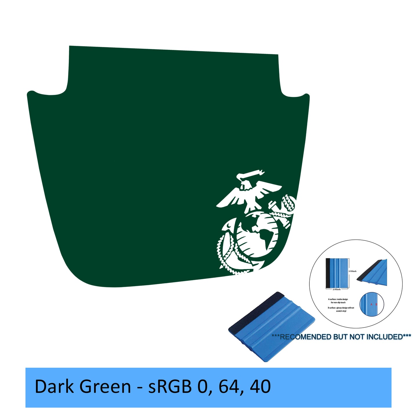 US Marine EGA Blackout Hood Vinyl Decal - Fit for 2018+ JL/JT Sport/Sahara/Overland/Willys Hoods