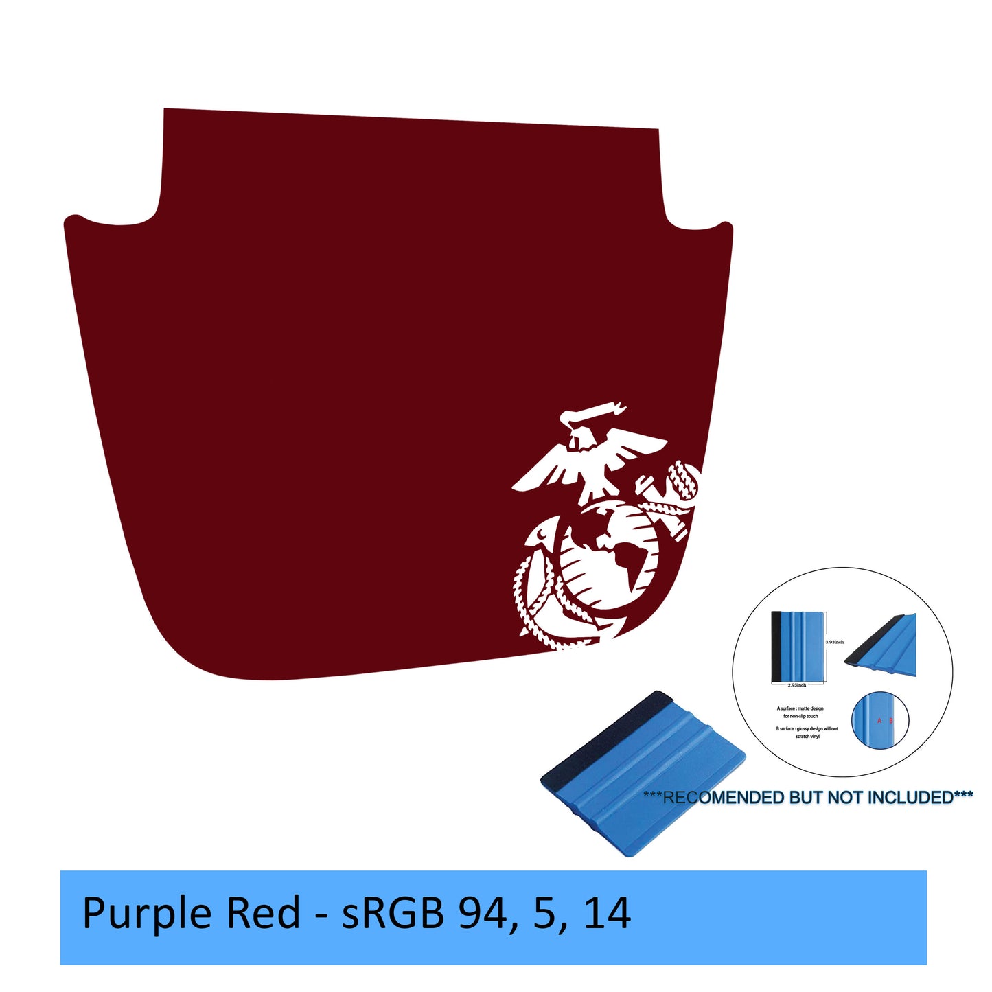 US Marine EGA Blackout Hood Vinyl Decal - Fit for 2018+ JL/JT Sport/Sahara/Overland/Willys Hoods
