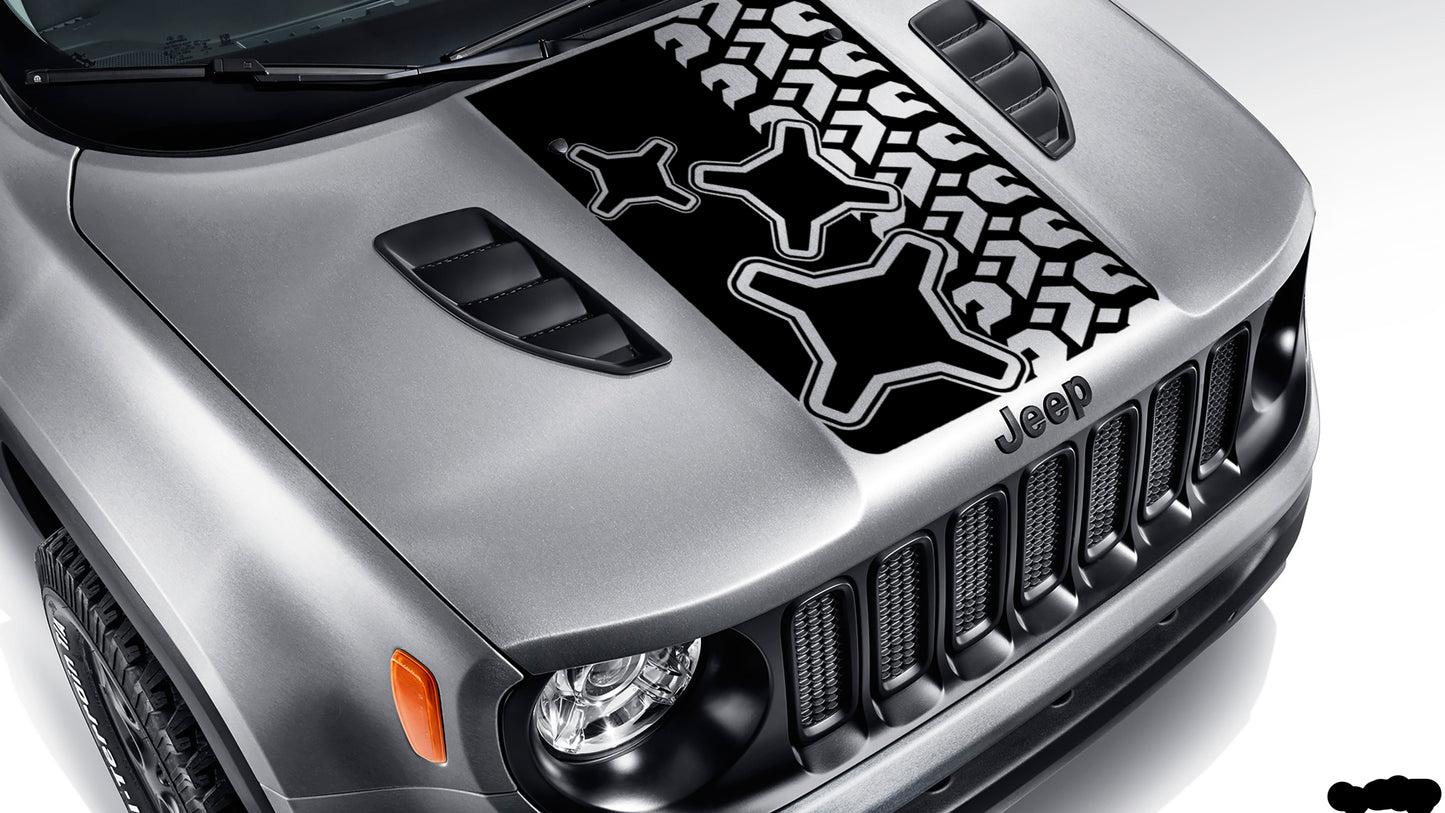 BU Brake Lite & Tire Tread Blackout Hood Vinyl Decal