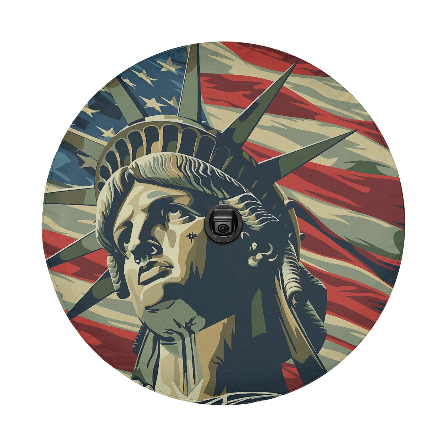 Lady Liberty's Glory Tire Cover With Backup Camera Hole Option