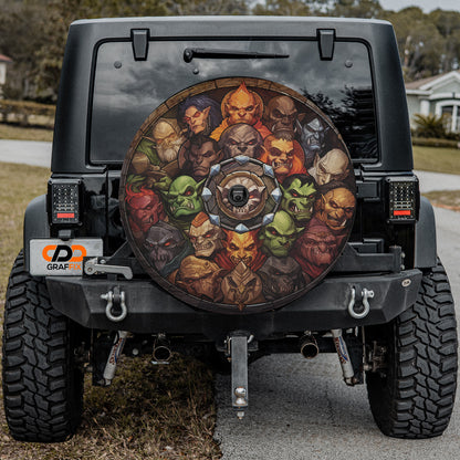 Monster Slayers' Gathering Spare Tire Cover With Backup Camera Hole