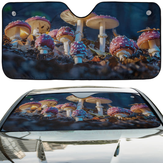 Mushroom Patch Car Windshield Cover Sun Shade