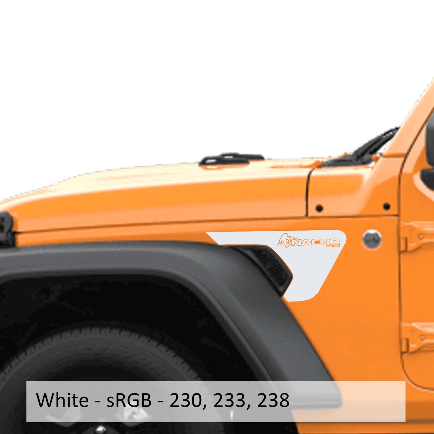 Nacho Edition v1 Fender Vent Vinyl Transfer Decal - Fits Jeep Wrangler JL/Jeep Gladiator JT 2018+