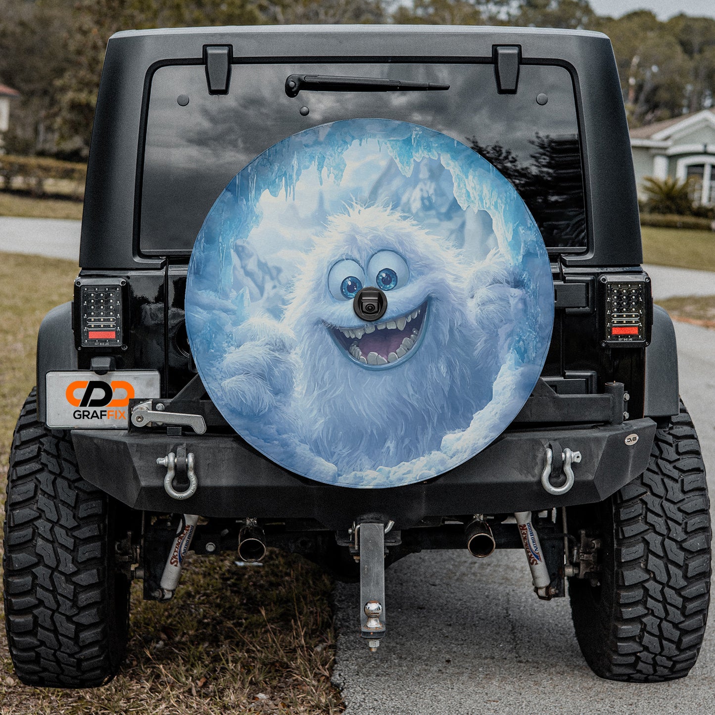 Yeti Peek-a-Boo Spare Tire Cover With Backup Camera Hole