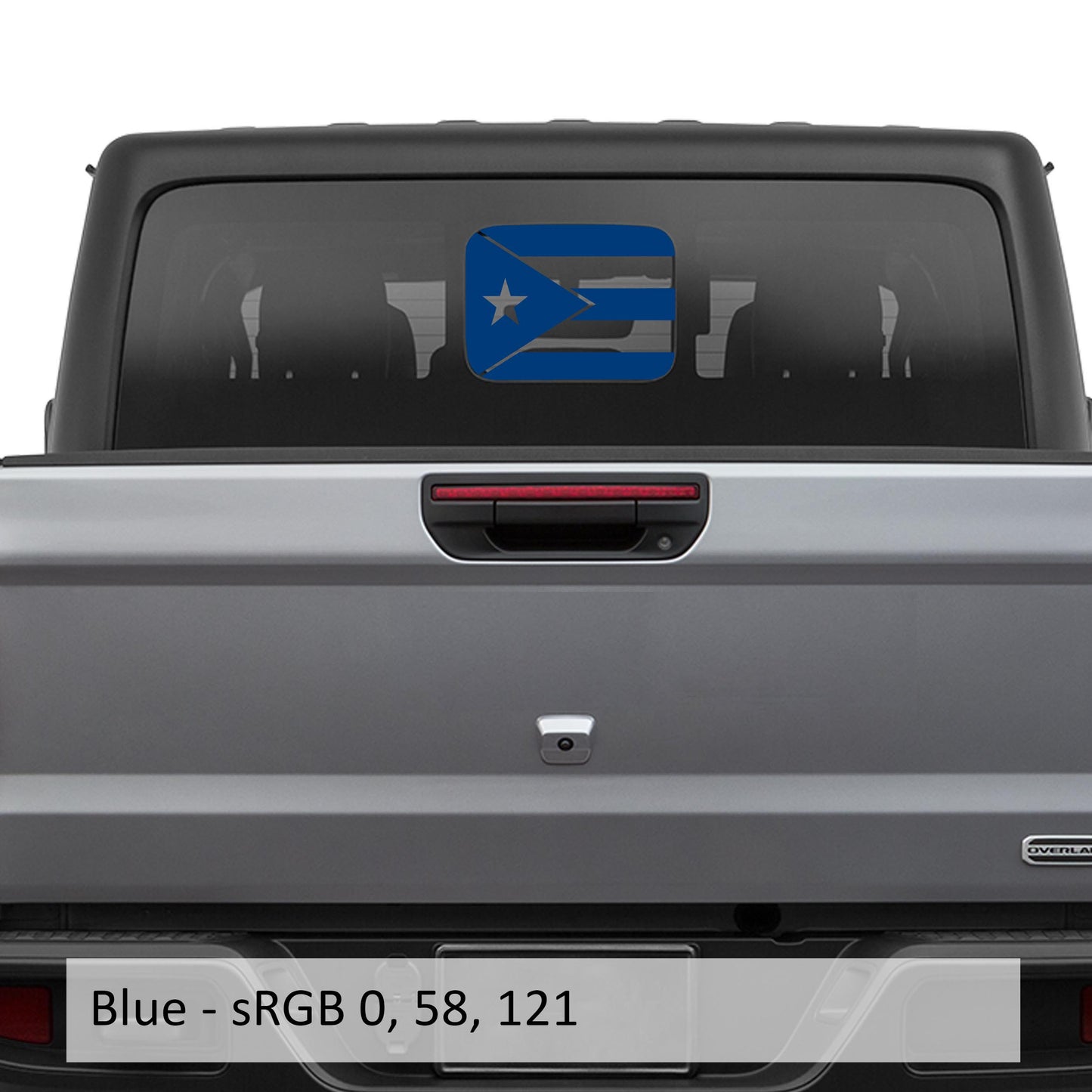 Puerto Rico Flag Rear Sliding Window Vinyl Decal