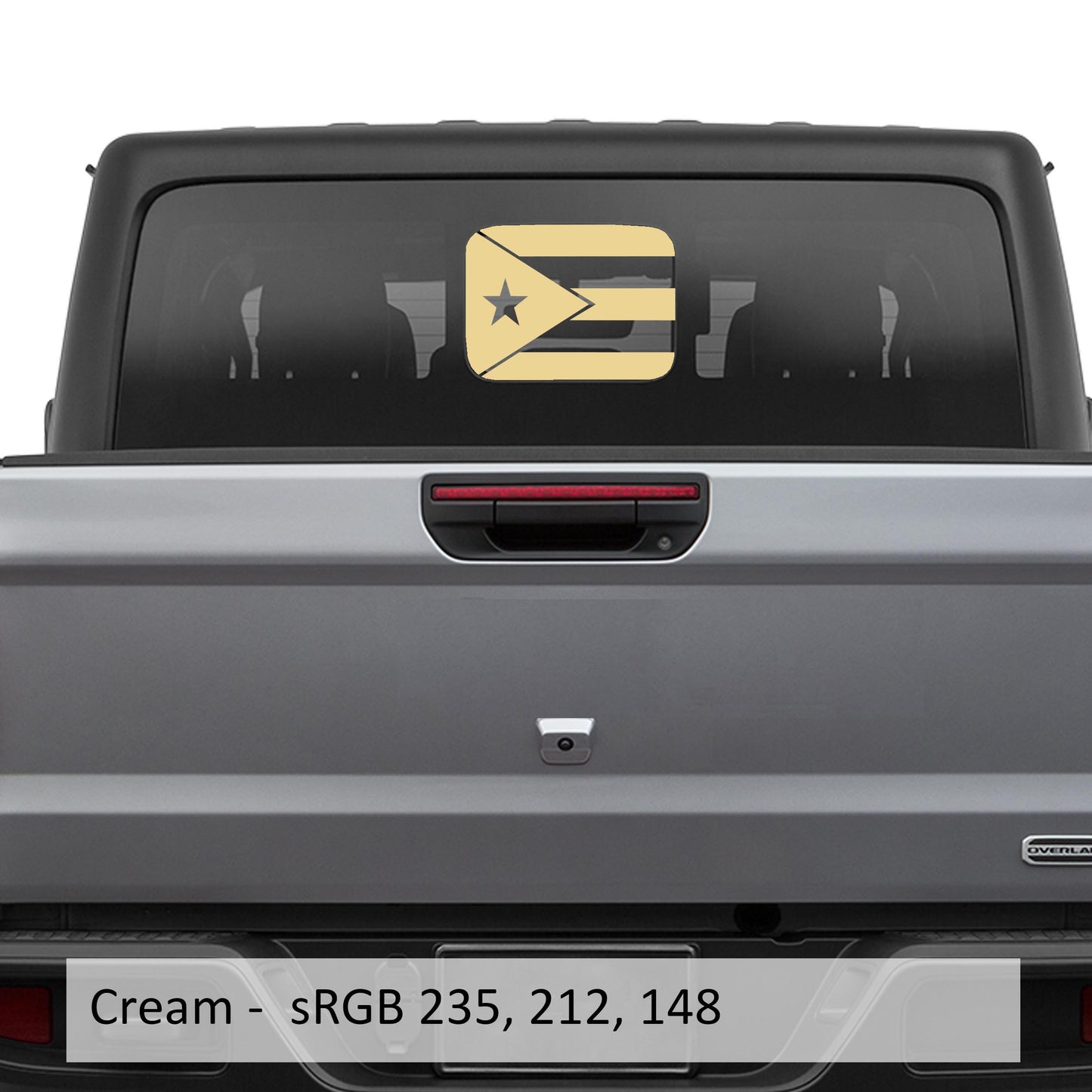 Puerto Rico Flag Rear Sliding Window Vinyl Decal