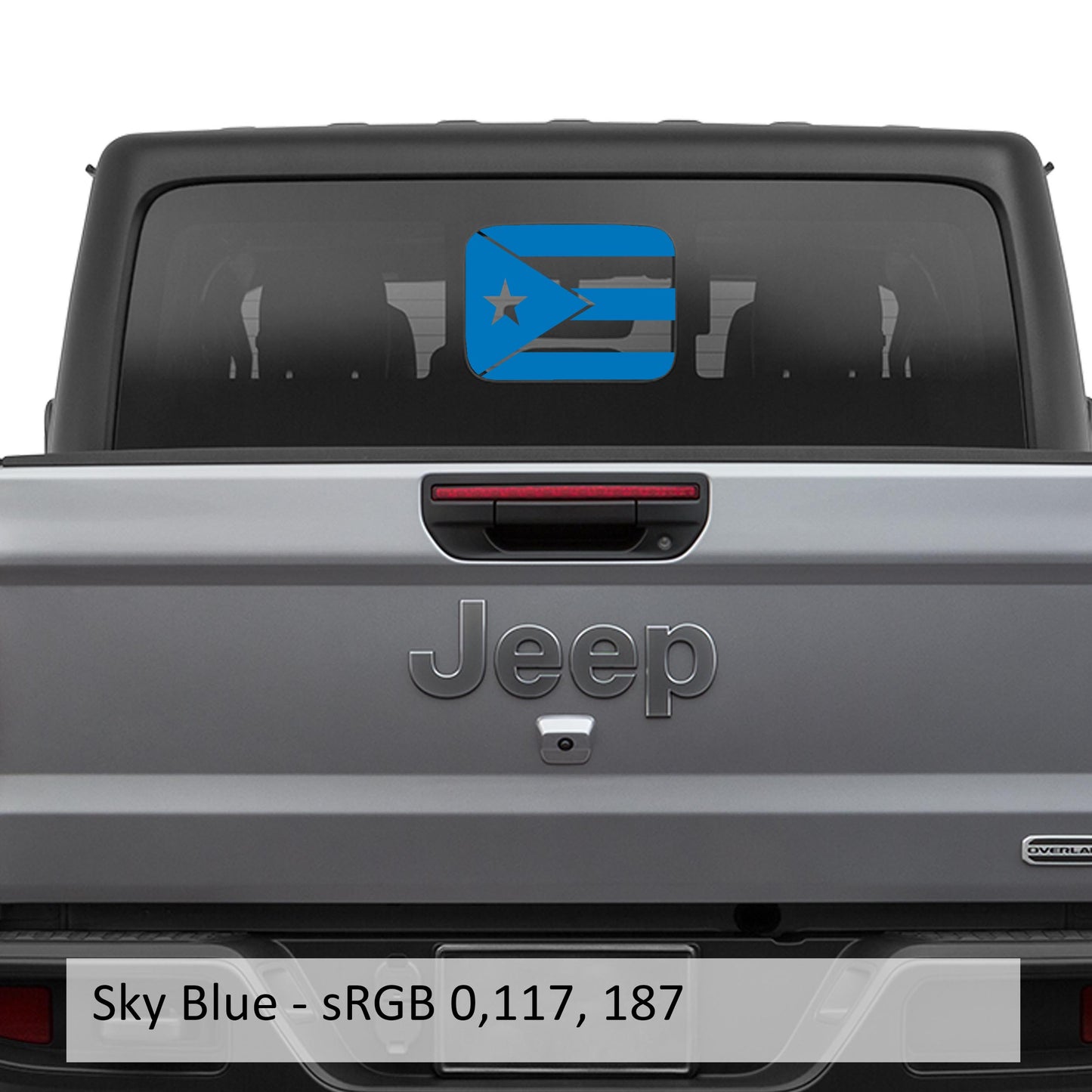 Puerto Rico Flag Rear Sliding Window Vinyl Decal