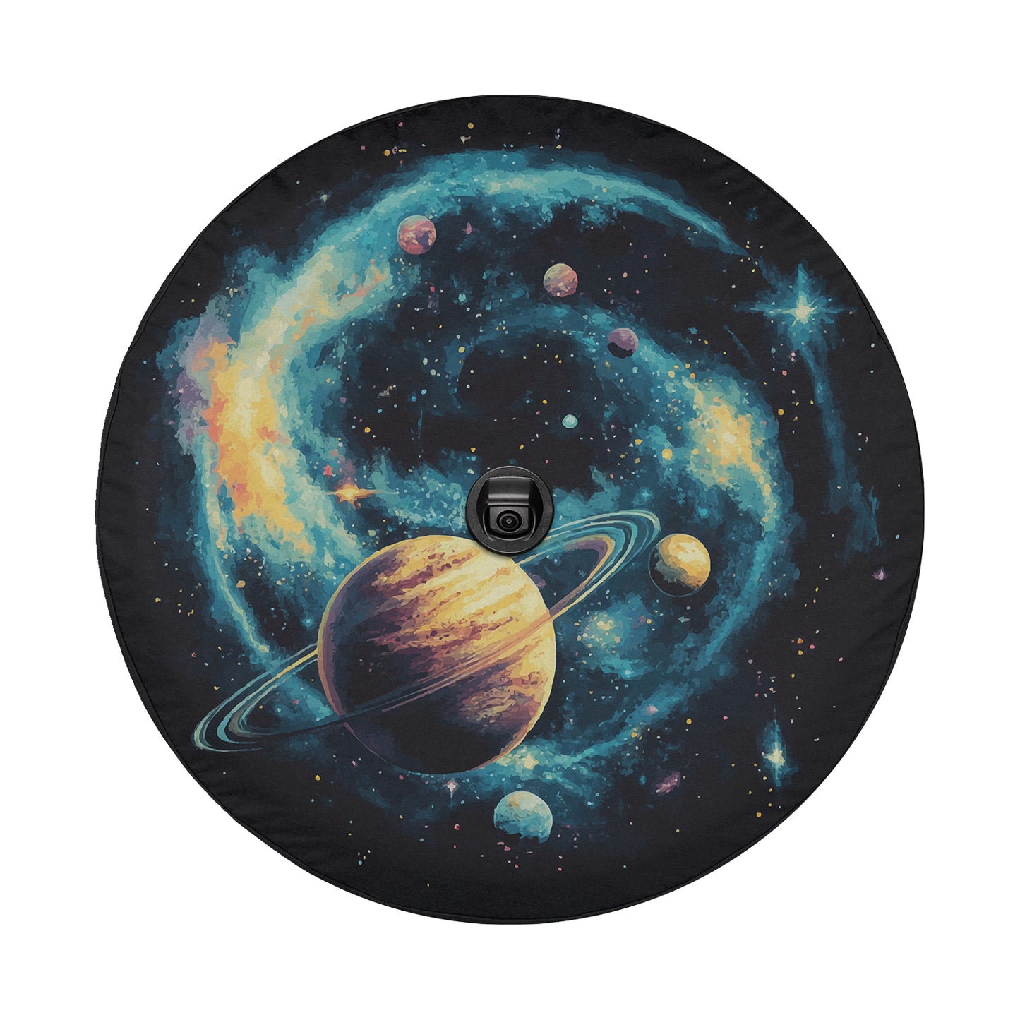 Planetary Pathways Spare Tire Cover With Backup Camera Hole