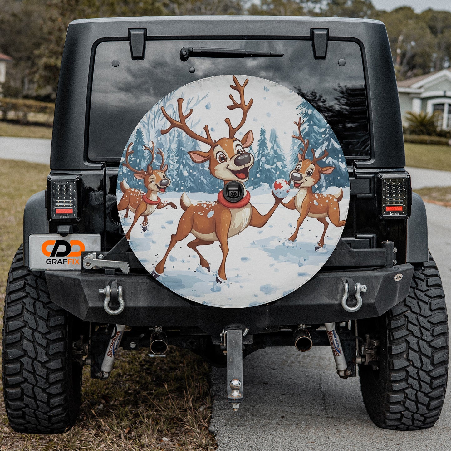 Reindeer Games Spare Tire Cover With Backup Camera Hole