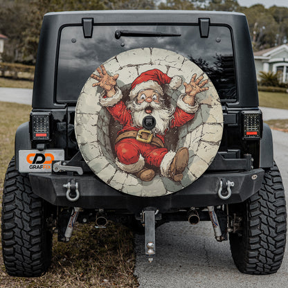 Santa's Great Chimney Escape Spare Tire Cover With Backup Camera Hole