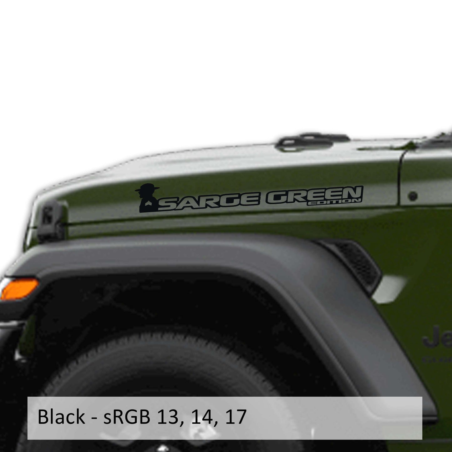 Sarge Green Edition Side Hood Vinyl Decal (Pair)
