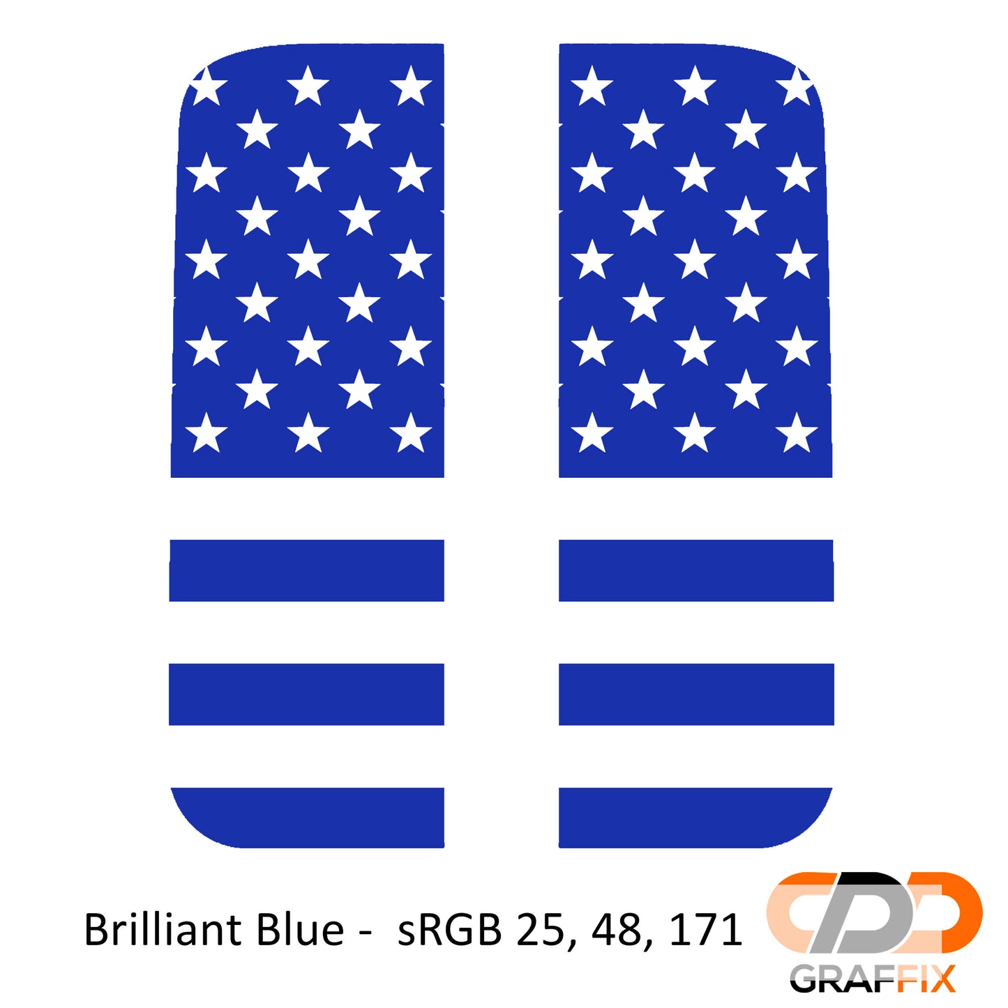 American Flag Side Window Vinyl Decal Set - Fits Jeep Wrangler JL 2018+/Fits Jeep Gladiator JT 2020+