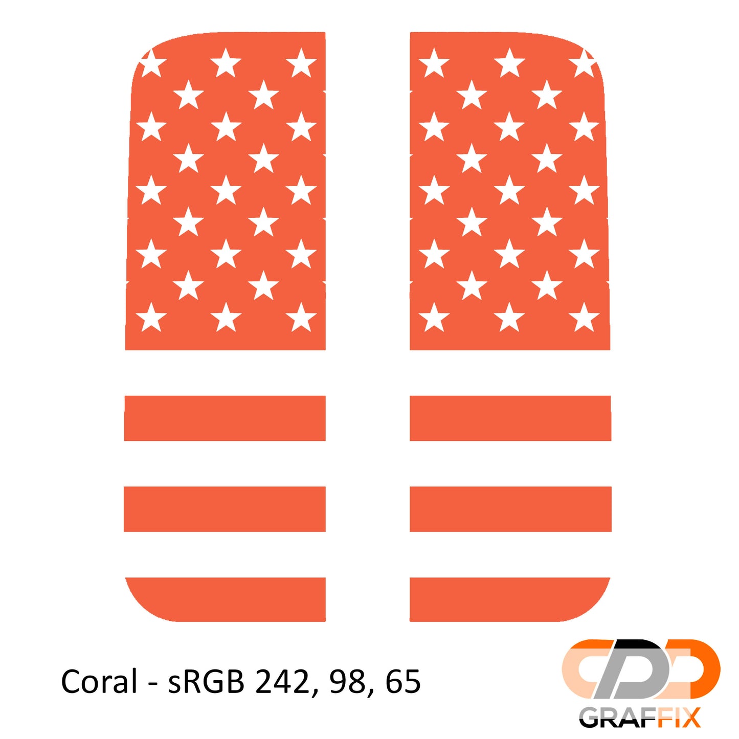 American Flag Side Window Vinyl Decal Set - Fits Jeep Wrangler JL 2018+/Fits Jeep Gladiator JT 2020+