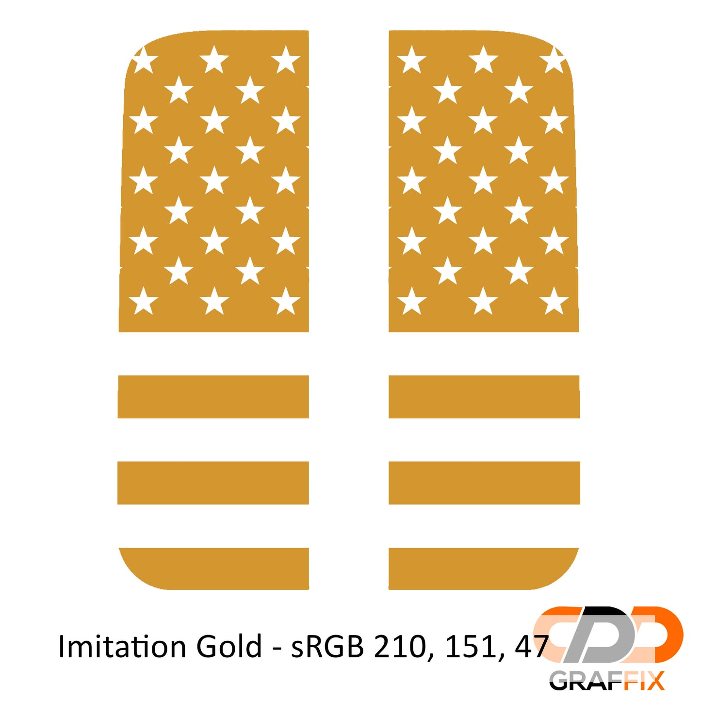 American Flag Side Window Vinyl Decal Set - Fits Jeep Wrangler JL 2018+/Fits Jeep Gladiator JT 2020+