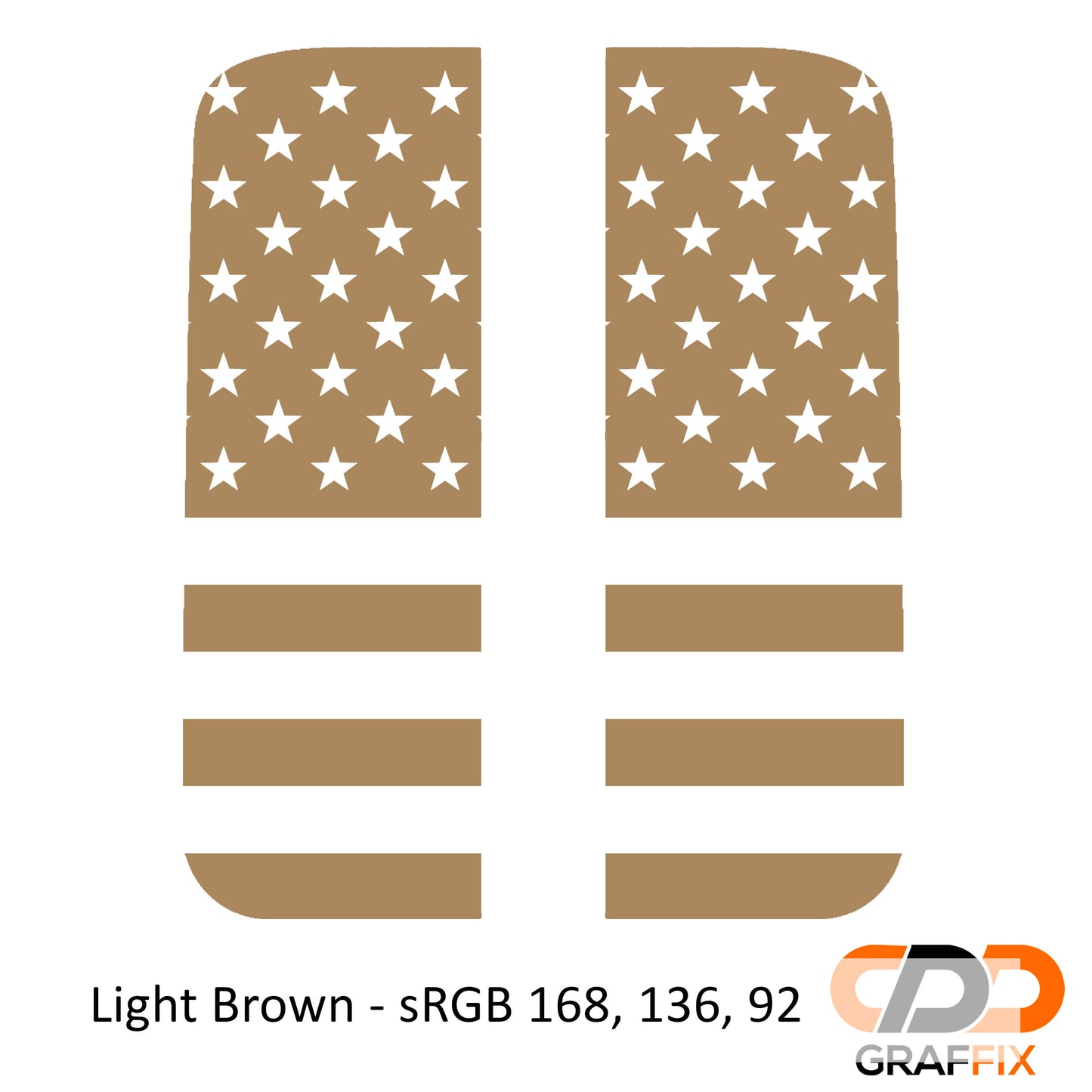 American Flag Side Window Vinyl Decal Set - Fits Jeep Wrangler JL 2018+/Fits Jeep Gladiator JT 2020+