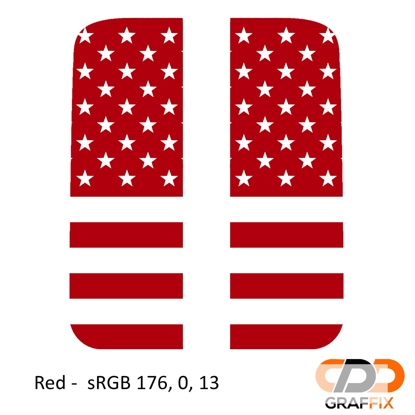 American Flag Side Window Vinyl Decal Set - Fits Jeep Wrangler JL 2018+/Fits Jeep Gladiator JT 2020+